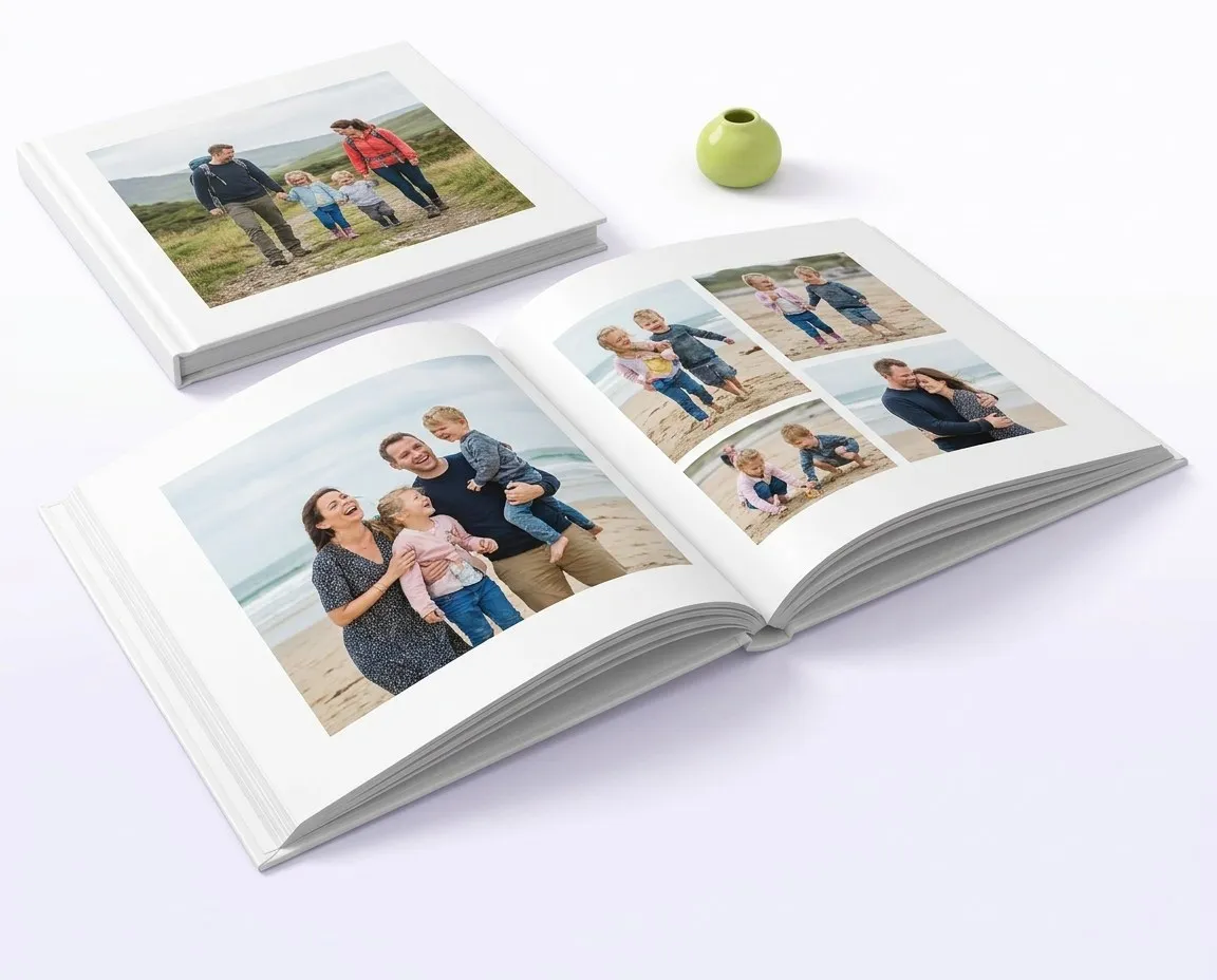 Otevřená a zavřená rodinná fotokniha